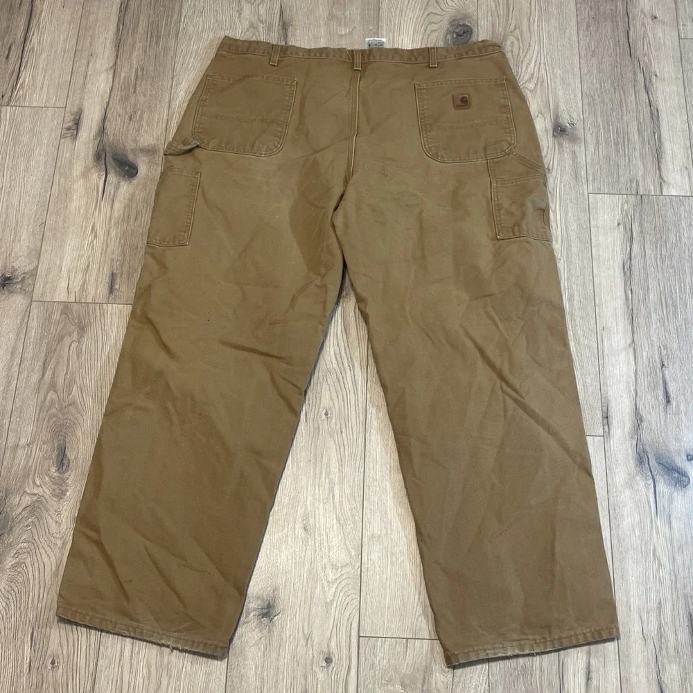 Carhartt  B11 Dungaree Fit Carpenter Canvas Pants Mens 44x32 Brown Distressed
